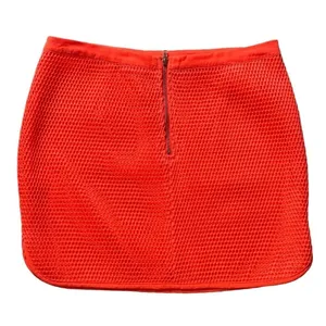 Neon Orange Net Mini Skirt‎ Honeycomb Lined Mesh Size L Rave Clubwear Festival thumbnail 3