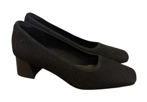 Vivaia Square-Toe Margot Chunky Heels (Monroe) in Black - size 39 (US 8) thumbnail 1
