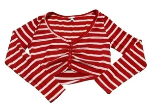 Women's New Colsie red striped cropped pajama lounge set size xl thumbnail 5