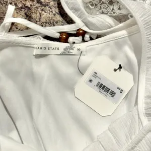 NWT Altar'd State White Lace Tiered Babydoll Dress Cottagecore Boho Coquette M thumbnail 3
