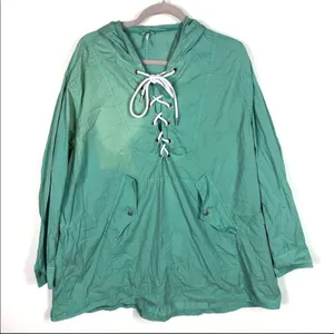 Free people oversized green hooded‎ pullover thumbnail 1