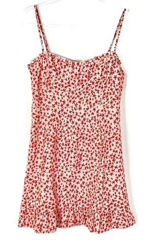 Princess Polly Deniz Pink Red Floral Smocked Mini Dress Coquette Womens 6 thumbnail 1