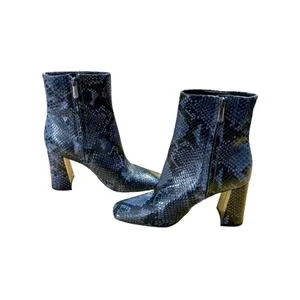 Sam Edelman Womens CODIE leather Navy Ankle Boots Shoes 6.5M snake print thumbnail 4