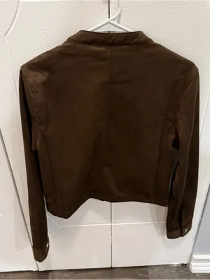 NWT Love Tree Brown Faux Suede Willa Jacket thumbnail 2