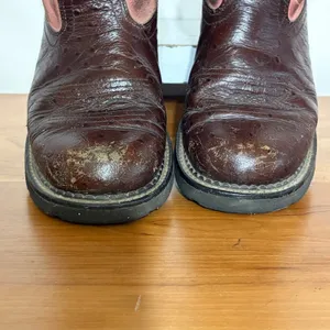 Ariat Fatbaby Pink Ostrich Print Leather Western Boots 10000830 Womens 8B thumbnail 4