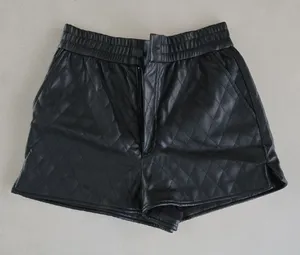 New Zara Black High Rise Faux Leather Detail Shorts Size XS thumbnail 1