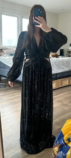 Full sequin asos gown maxi long sleeved thumbnail 1