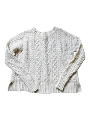 American Eagle Women’s Cozy Cream Cable Knit Sweater S/P thumbnail 2