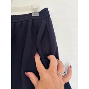 J. Crew Navy Blue Tulip Hem Mini Skirt with Pockets Size 12 Drawstring Waist thumbnail 4