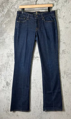 7 For All Mankind Bootcut Jeans Dark Wash‎ Mid Rise Stretch Denim Women's 28 thumbnail 1