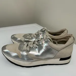 Free People Kick It Silver Metallic Sneaker Size 8.5 - 9 US 39 EU thumbnail 5