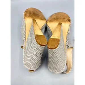 Nine West Gorana 9 Wedge Ankle Strap Sandal Gray Snake Print Open‎ Toe Slingback thumbnail 10