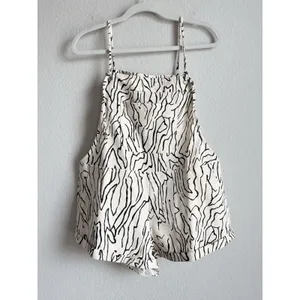 Princess Polly‎ Zebra Print Short Overalls Cream Sz 4 Utopia Romper Festival NEW thumbnail 3