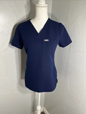 Figs Women’s Navy V-Neck Medical Top thumbnail 4