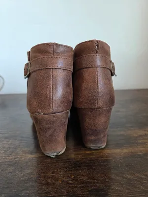 Maurices Cheri Lace Up Wedge Bootie Ankle Boot Brown Boho Indie Size 8 *flawed* thumbnail 10