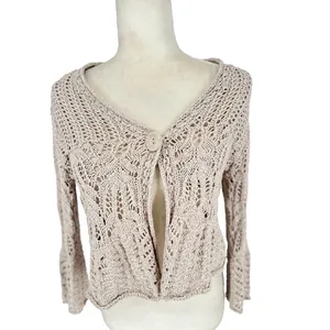 Vtg‎ Dressbarn Y2K Sweater Cardigan Crochet S Bell Sleeve Hippie Boho Festival thumbnail 2