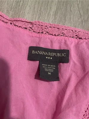 Banana Republic Pink Lace-Trim Sleeveless V-Neck Camisole thumbnail 2