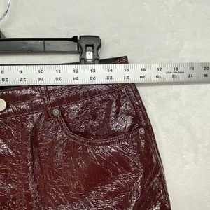 ASOS Jeans Womens 32x32 Oxblood‎ Vinyl Mid Rise 90's Straight Leg thumbnail 2