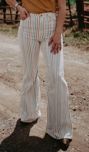 Wrangler Striped Flare Jeans thumbnail 6