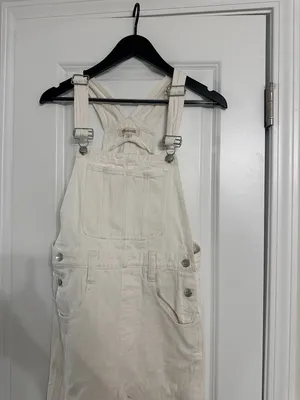 MADEWELL Straight-Leg Overalls in Tile White Size Small thumbnail 5
