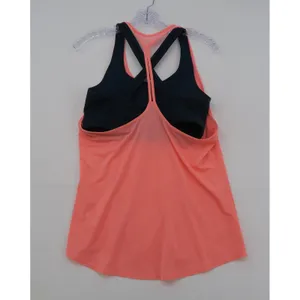 Athleta Womens Medium 2-in-1 Tank Top with Built-in Sports Bra Coral‎ Navy Blue thumbnail 8