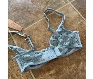 Skims Ultra Fine Lace Scoop Bra Denim Size 32C thumbnail 5
