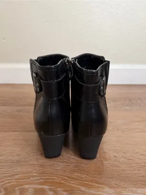 Anne Klein Sport Women's Black Comfort Zip Wedge Ankle Bootie, Size 6M thumbnail 6