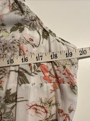 Frye Floral Button-Front sleeveless Maxi Dress White with Pink & Olive large thumbnail 10