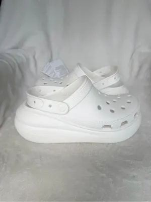 Crocs Classic Crush Platform Clogs White Color Unisex M8/W10 NEW thumbnail 2