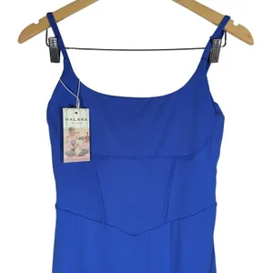HALARA Blue Square Neck Corset Detail‎ Midi Dress With Slit Size S thumbnail 3