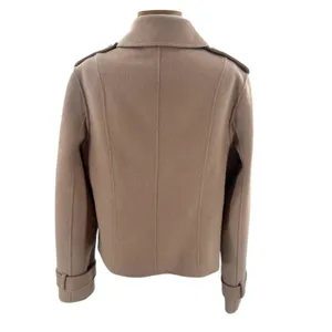 Belle‎ & Bloom double-breasted military peacoat wool blend tan oat sz XL thumbnail 2