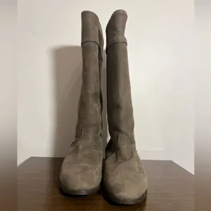 LL Bean Suede Riding Boots Tall Taupe Size 8 Made In Canada thumbnail 8