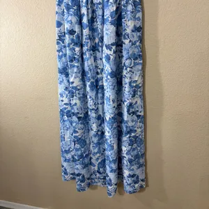 Abercrombie & Fitch Blue and White Floral Maxi Sundress Sz S Cottagecore Beach thumbnail 5