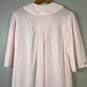 Vintage Nancy King Lingerie Nightgown Size M Pink Nylon‎ satin Lace Sleepwear thumbnail 8