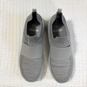 Athletic Works Slip On Sneakers‎ Gray Knit Odor Control Walking Shoes New 7.5 thumbnail 4