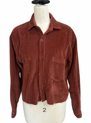 CP Shades X Free People Rust Corduroy Button up‎ cropped thumbnail 1