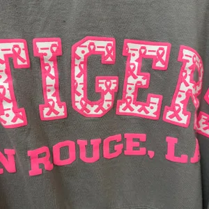 Pressbox LSU Womens Spirit Jersey Style Top Pink Breast Cancer Awareness Large thumbnail 5