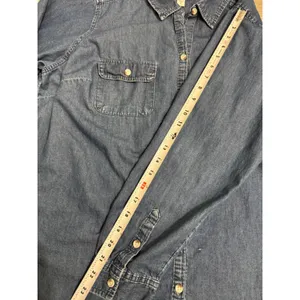 Croft & Barrow 100% Cotton Shirt Plus 1X Blue Denim Button‎ Down Long Sleeve thumbnail 7