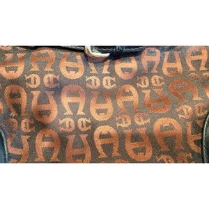 Etienne Aigner Brown Black Logo Canvas Shoulder Bag Monogram Purse thumbnail 3