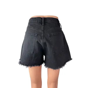 Abercrombie & Fitch The Mom Shore High Rise Black Cutoff Denim Jean Shorts 12 thumbnail 3