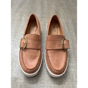 Born Contessa Tan Leather Chunky Platform Loafers Women’s 6 Lug Sole Slip On thumbnail 8