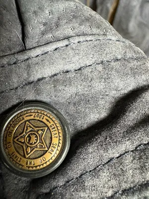 Ash Creek Trading Vintage Suede Leather Bomber Jacket with Oklahoma Seal Buttons thumbnail 5