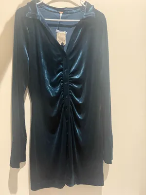 Free People "Shayla" velvet mini dress thumbnail 2