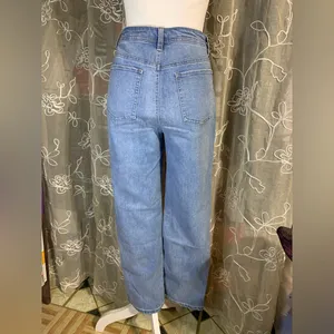 Style and Co Straight Leg Distressed Denim Blue Jeans thumbnail 4
