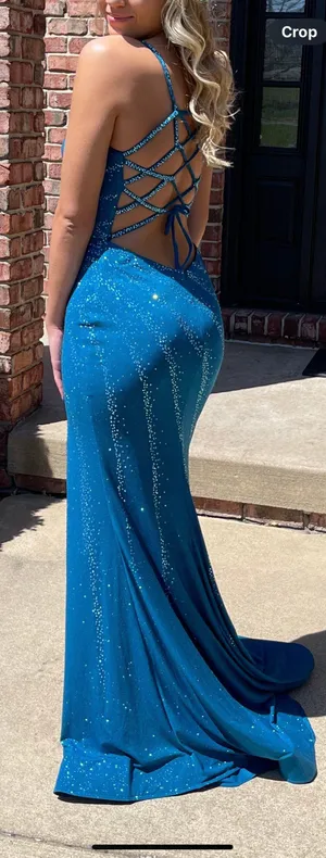 Blue Prom Dress Size 4 thumbnail 2