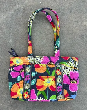 Vera Bradley Mandy Tote in the retired Jazzy Blooms thumbnail 1