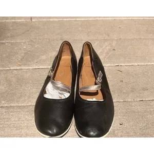 Clarks Cushion Soft Black Leather Mary Jane Flats Metallic Strap Wmns 8.5 Ortho thumbnail 3