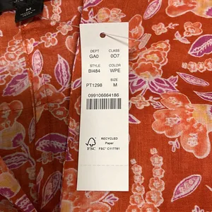 NWT J Crew Long-sleeve ramie tunic top in painted block print M thumbnail 8