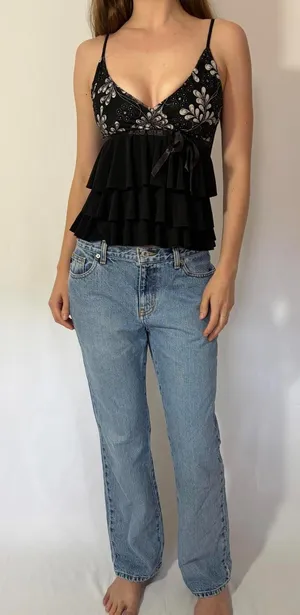 Express Low Rise Boot Cut Jeans thumbnail 1