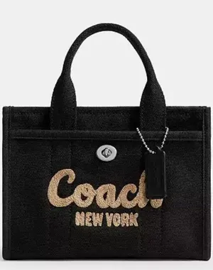 Coach Cargo Embroidered Tote Crossbody Bag 20, NWT, Black / Silver thumbnail 1